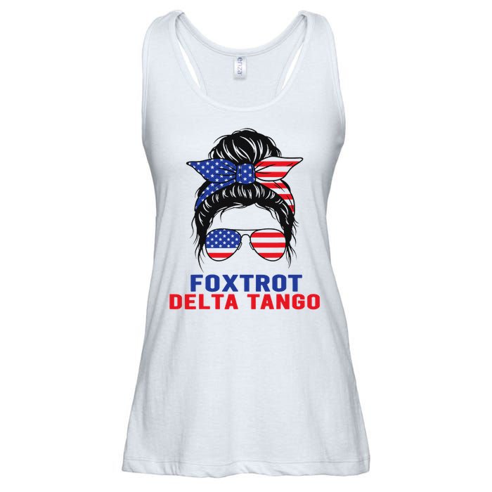 Messy Bun Foxtrots Deltas tango Ladies Essential Flowy Tank