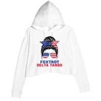 Messy Bun Foxtrots Deltas tango Crop Fleece Hoodie