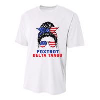 Messy Bun Foxtrots Deltas tango Youth Performance Sprint T-Shirt