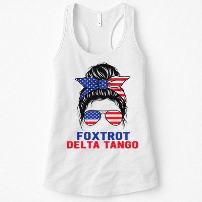 Messy Bun Foxtrots Deltas tango Womens Tank Top