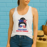 Messy Bun Foxtrots Deltas tango Womens Tank Top