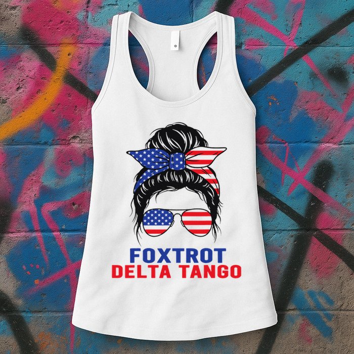 Messy Bun Foxtrots Deltas tango Womens Tank Top