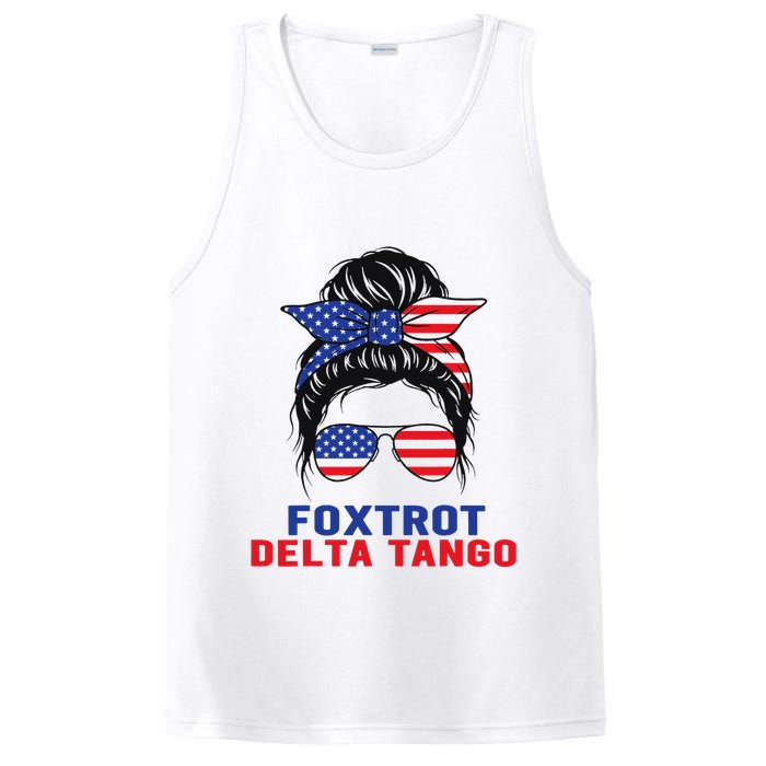 Messy Bun Foxtrots Deltas tango PosiCharge Competitor Tank