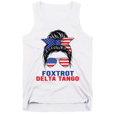 Messy Bun Foxtrots Deltas tango Tank Top