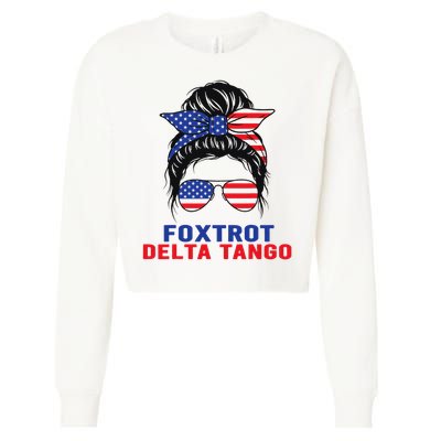 Messy Bun Foxtrots Deltas tango Cropped Pullover Crew