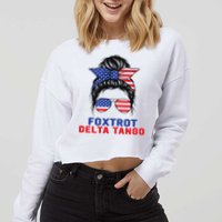 Messy Bun Foxtrots Deltas tango Cropped Pullover Crew