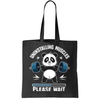 Muscle Building Fitness Panda Weight Lifting Barbell Workout Tote Bag