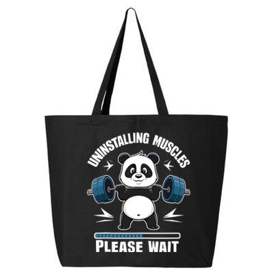 Muscle Building Fitness Panda Weight Lifting Barbell Workout 25L Jumbo Tote