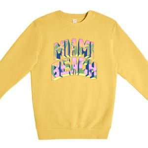 Miami Beach Floral Premium Crewneck Sweatshirt