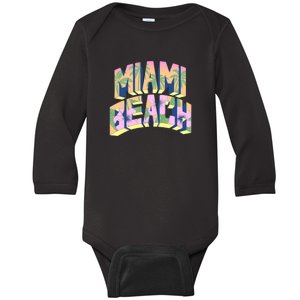 Miami Beach Floral Baby Long Sleeve Bodysuit