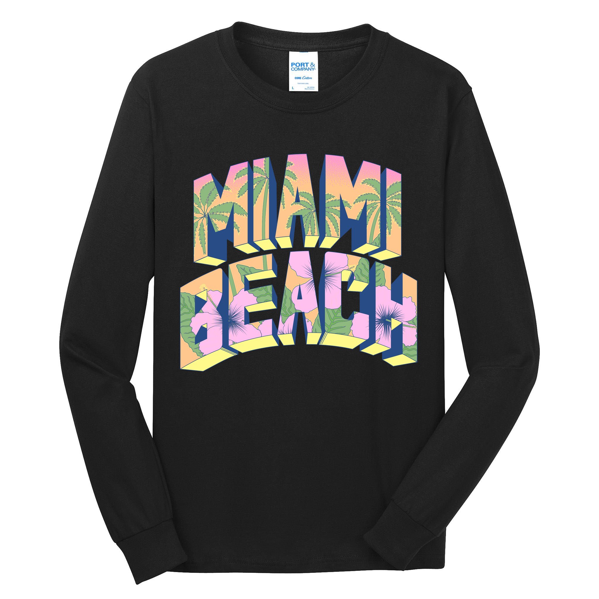 Miami Beach Floral Tall Long Sleeve T-Shirt