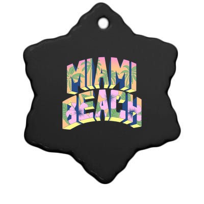 Miami Beach Floral Ceramic Star Ornament