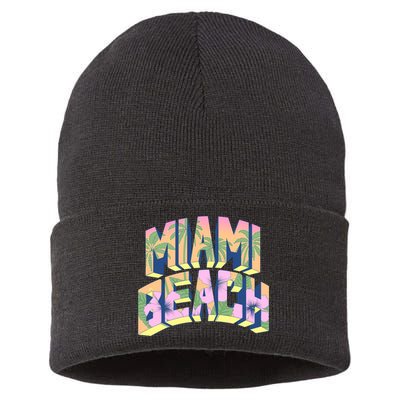 Miami Beach Floral Sustainable Knit Beanie