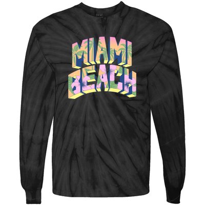 Miami Beach Floral Tie-Dye Long Sleeve Shirt