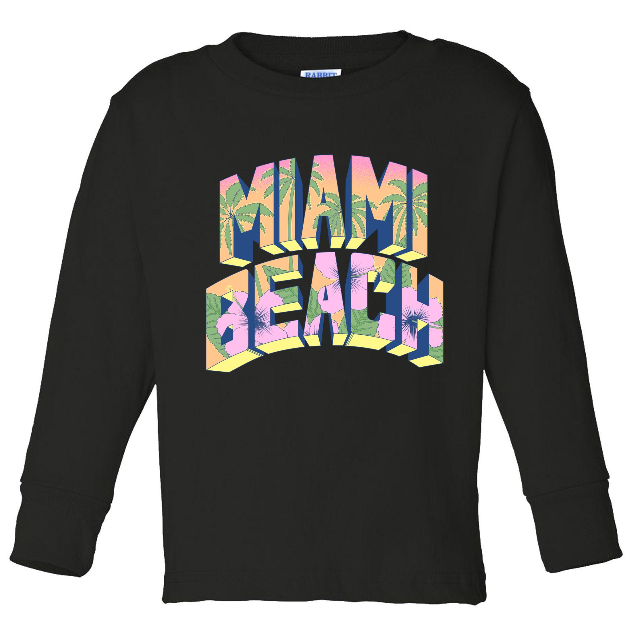 Miami Beach Floral Toddler Long Sleeve Shirt