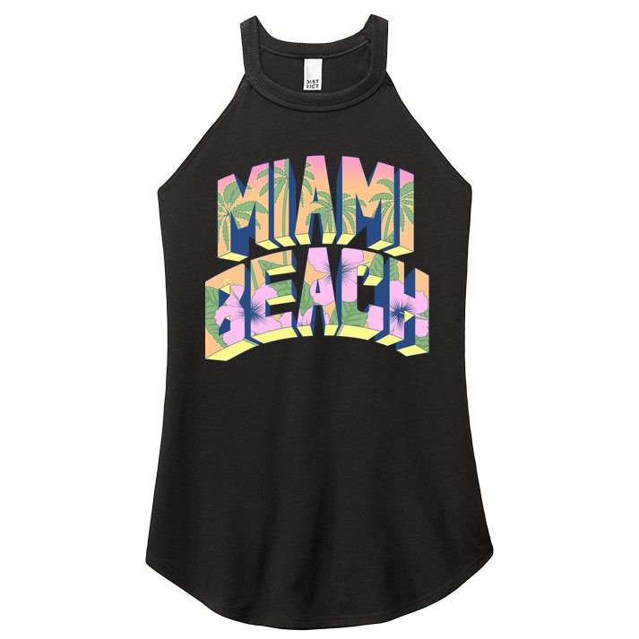 Miami Beach Floral Women's Perfect Tri Rocker Tank
