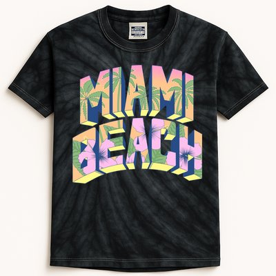 Miami Beach Floral Kids Tie-Dye T-Shirt