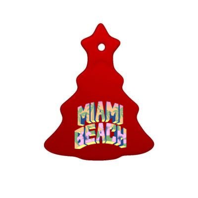 Miami Beach Floral Ceramic Tree Ornament