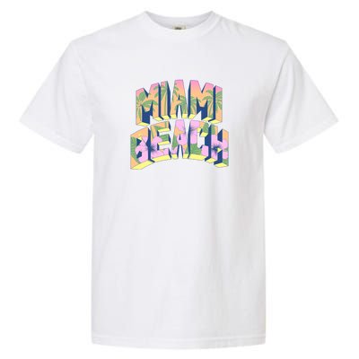 Miami Beach Floral Garment-Dyed Heavyweight T-Shirt