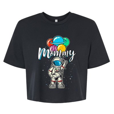 Mommy Birthday Funny Astronaut in Space Gifts Lover Bella+Canvas Jersey Crop Tee