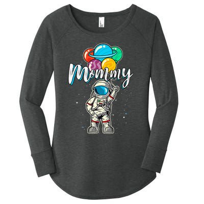 Mommy Birthday Funny Astronaut in Space Gifts Lover Women's Perfect Tri Tunic Long Sleeve Shirt