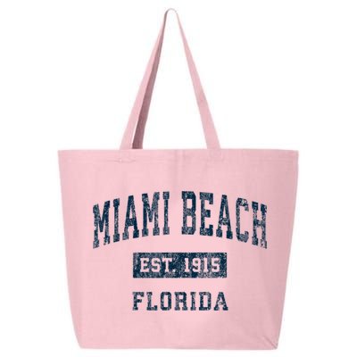 Miami Beach Florida FL Vintage Sports Design Navy Print 25L Jumbo Tote