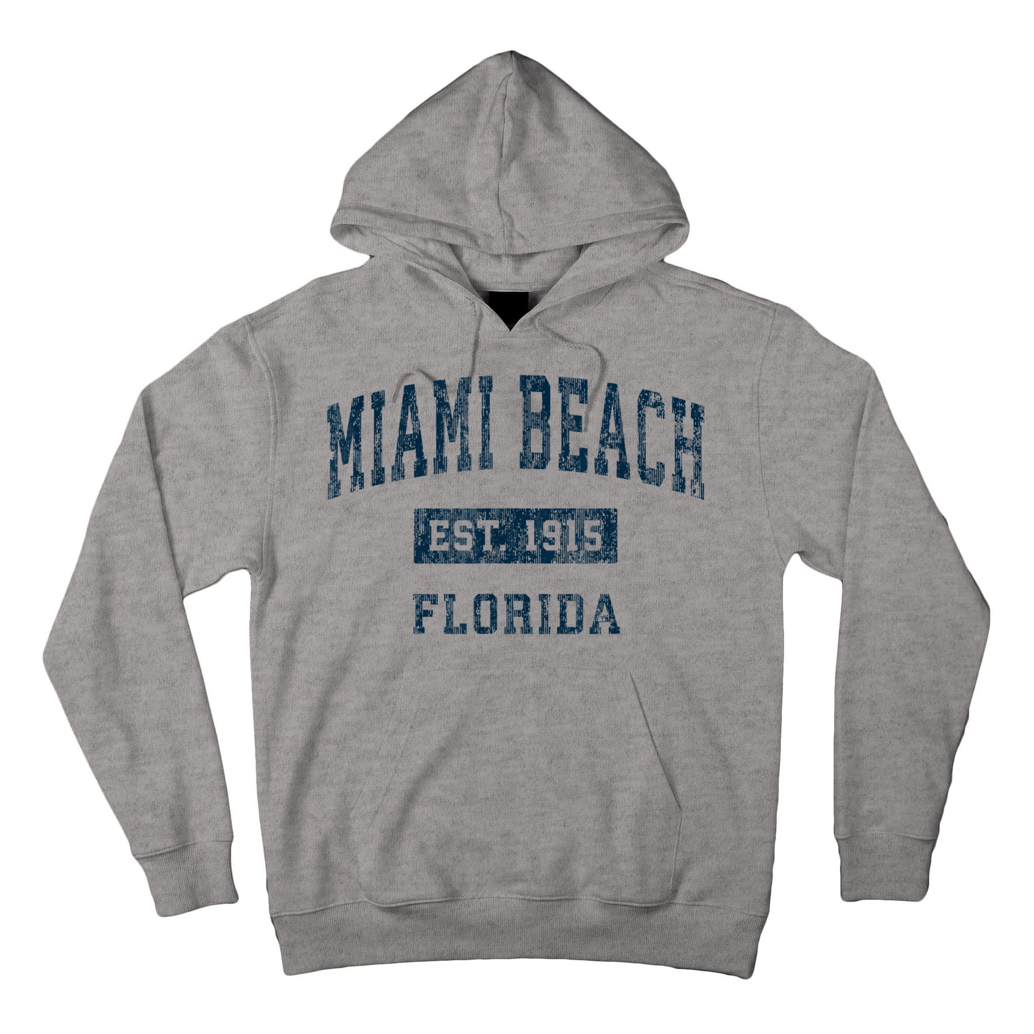 Miami Beach Florida FL Vintage Sports Design Navy Print Tall Hoodie
