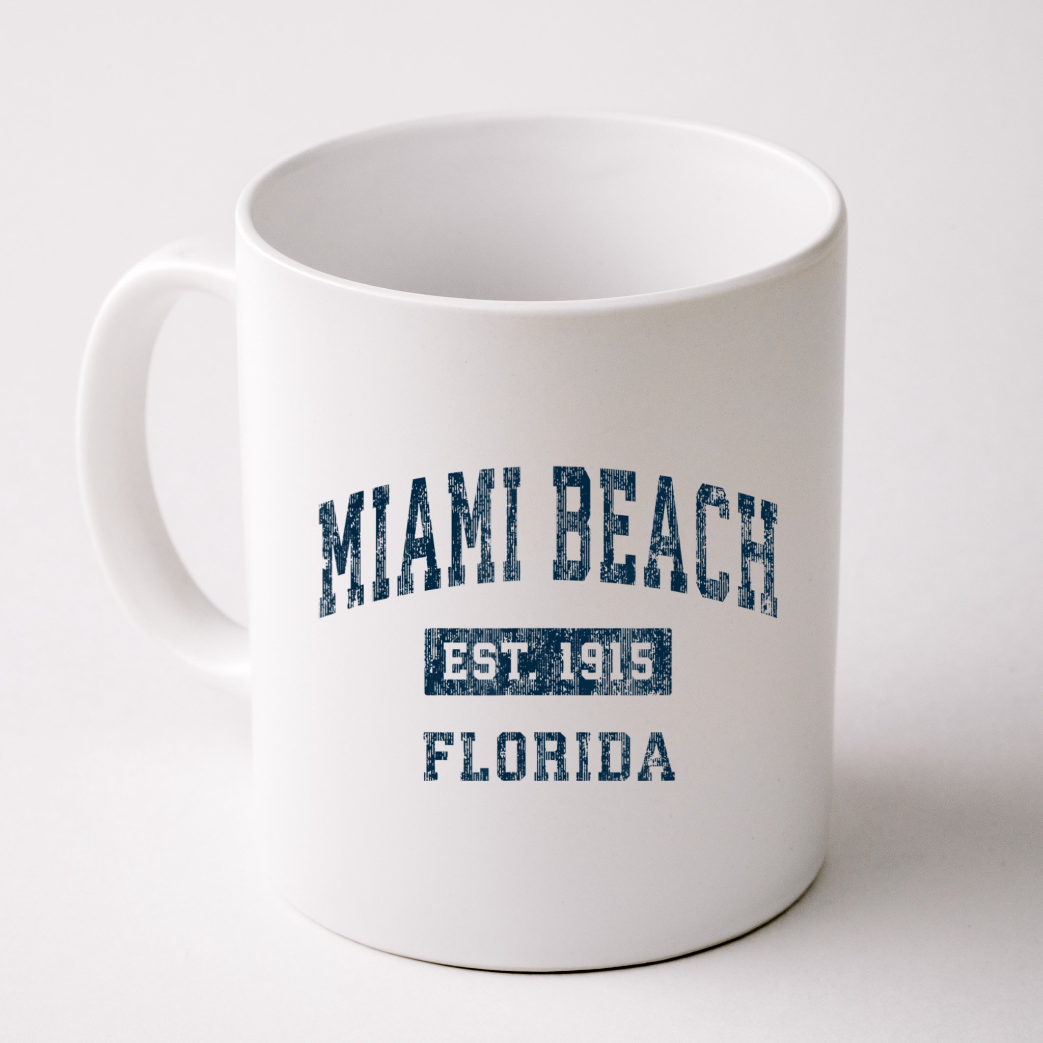 Miami Beach Florida FL Vintage Sports Design Navy Print Mug