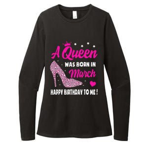 March Birthday For Wo Queen Born In March Womens CVC Long Sleeve Shirt