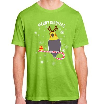 Merry Birbmas Funny Cockatiel Christmas Bird Holiday Adult ChromaSoft Performance T-Shirt