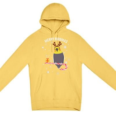 Merry Birbmas Funny Cockatiel Christmas Bird Holiday Premium Pullover Hoodie