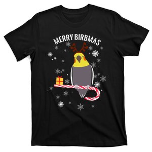 Merry Birbmas Funny Cockatiel Christmas Bird Holiday T-Shirt