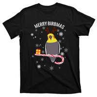 Merry Birbmas Funny Cockatiel Christmas Bird Holiday T-Shirt