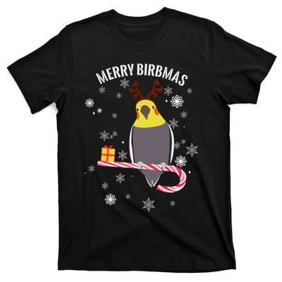 Merry Birbmas Funny Cockatiel Christmas Bird Holiday T-Shirt