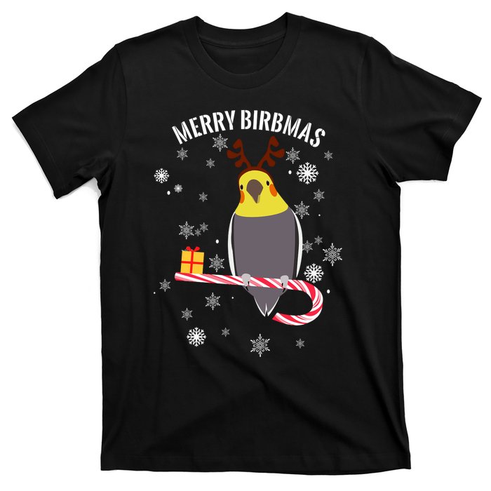 Merry Birbmas Funny Cockatiel Christmas Bird Holiday T-Shirt