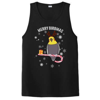 Merry Birbmas Funny Cockatiel Christmas Bird Holiday PosiCharge Competitor Tank