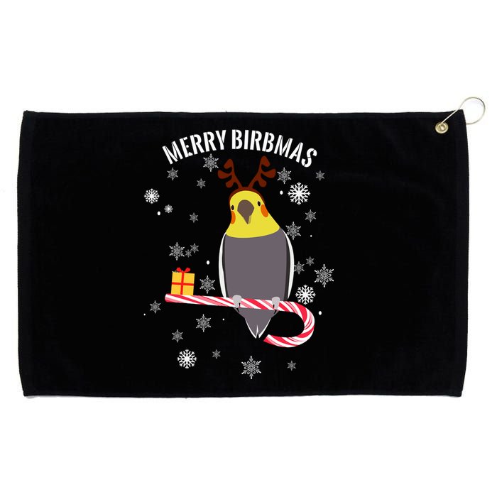 Merry Birbmas Funny Cockatiel Christmas Bird Holiday Grommeted Golf Towel