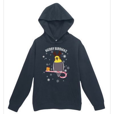 Merry Birbmas Funny Cockatiel Christmas Bird Holiday Urban Pullover Hoodie