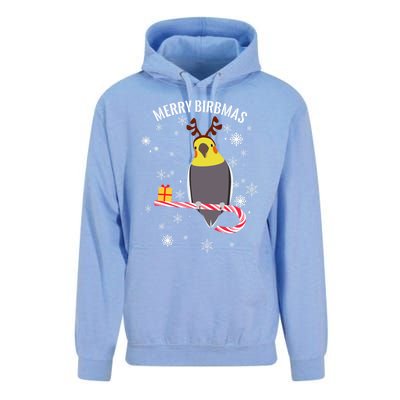 Merry Birbmas Funny Cockatiel Christmas Bird Holiday Unisex Surf Hoodie