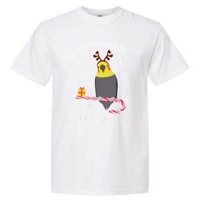 Merry Birbmas Funny Cockatiel Christmas Bird Holiday Garment-Dyed Heavyweight T-Shirt