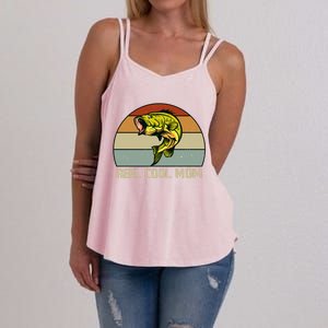 Mom Bass Fishing Funny Gift For Bass Fisher Moms Gift Women's Strappy Tank