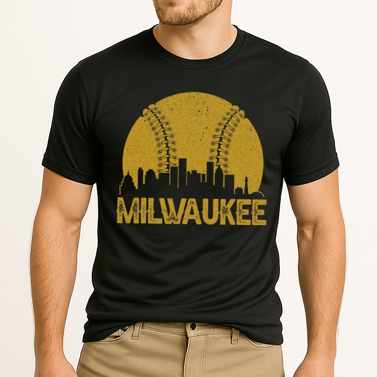 Milwaukee Baseball Fan Cooling Performance Crew T-Shirt
