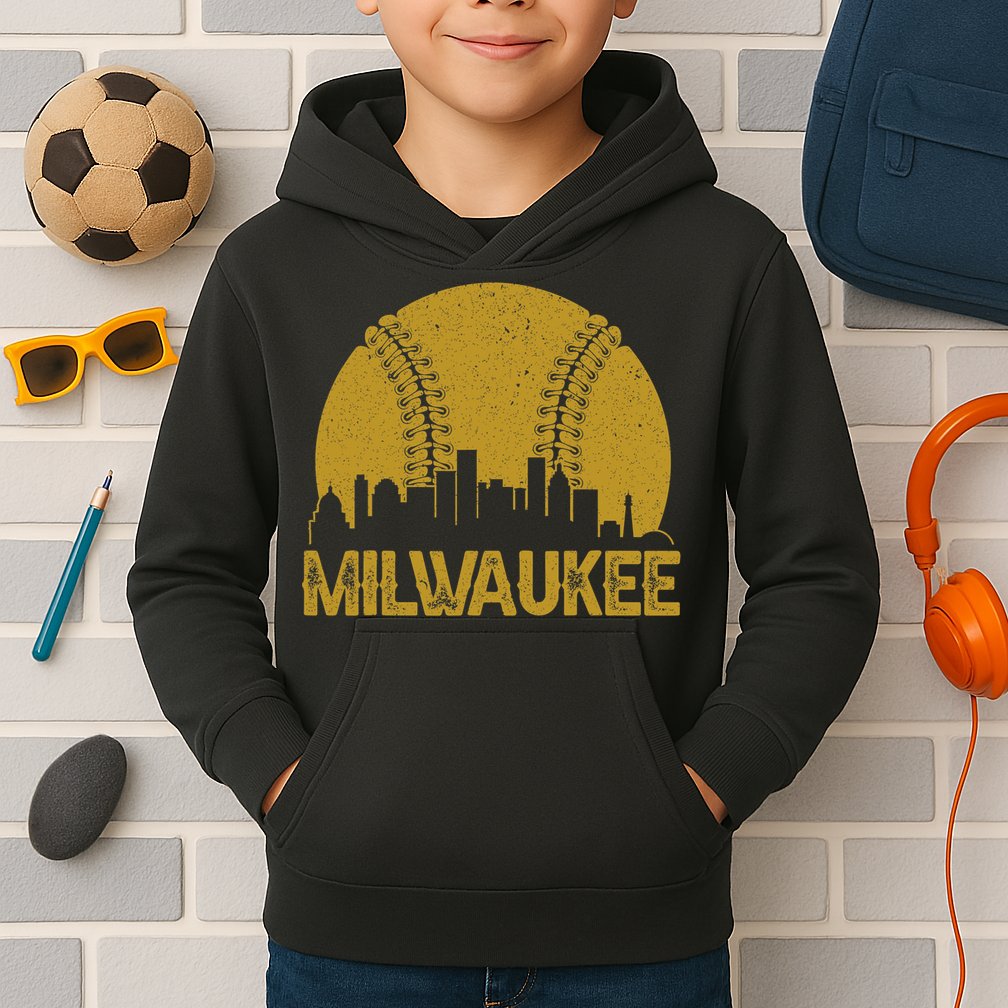 Milwaukee Baseball Fan Kids Hoodie