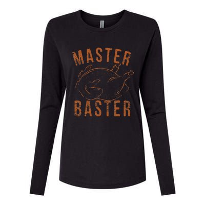 Master Baster Funny Turkey Print Happy Thanksgiving Day Womens Cotton Relaxed Long Sleeve T-Shirt