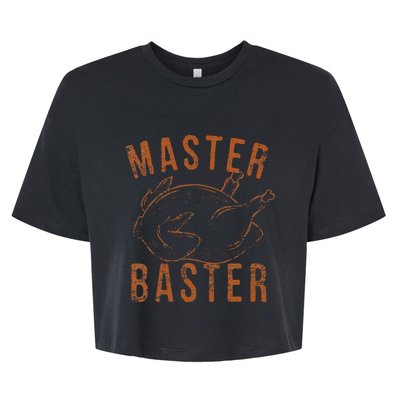 Master Baster Funny Turkey Print Happy Thanksgiving Day Bella+Canvas Jersey Crop Tee