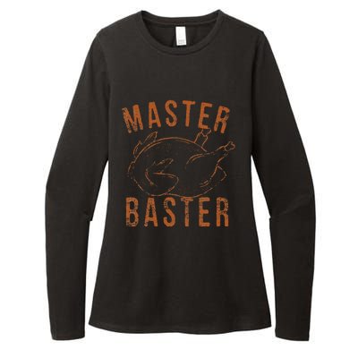 Master Baster Funny Turkey Print Happy Thanksgiving Day Womens CVC Long Sleeve Shirt