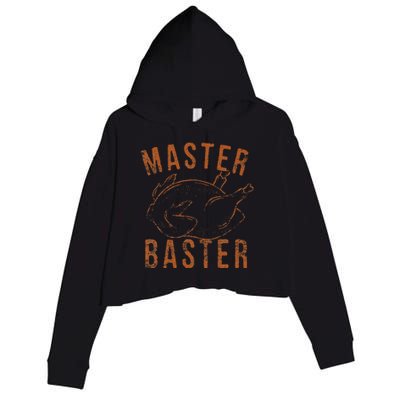 Master Baster Funny Turkey Print Happy Thanksgiving Day Crop Fleece Hoodie