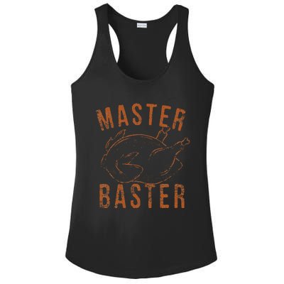 Master Baster Funny Turkey Print Happy Thanksgiving Day Ladies PosiCharge Competitor Racerback Tank