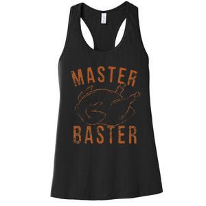 Master Baster Funny Turkey Print Happy Thanksgiving Day Women's Racerback Tank