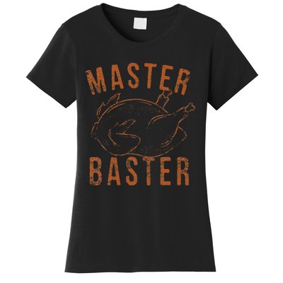 Master Baster Funny Turkey Print Happy Thanksgiving Day Women's T-Shirt